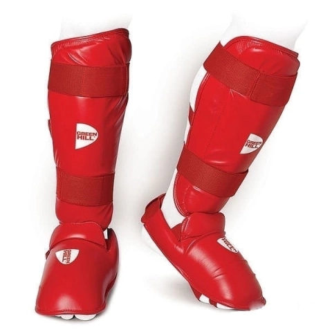 Protetor de Canela Karatê Padrão WKF Vermelha