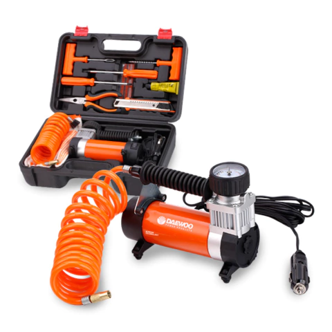 Compresor De Aire Portatil 12v Daewoo Dw55-p + Maletin Kit - comprar online