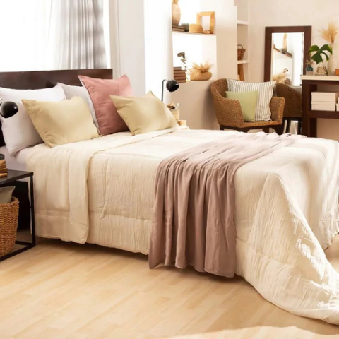 Acolchado Súper King Casablanca Duty Rus 2 1/2 - Beige - Liso