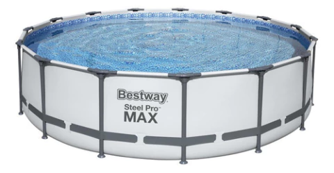 Pileta Estructural Redonda Bestway 56488 4.57m De Diámetro Gris Piedra Prismática