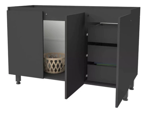 Mueble Bajo Mesada 120 Cm Moderna Cocina 3 Puertas Melamina