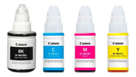 Combo Botellas De Tinta Canon Gi-190 (bk, C, Y, M)