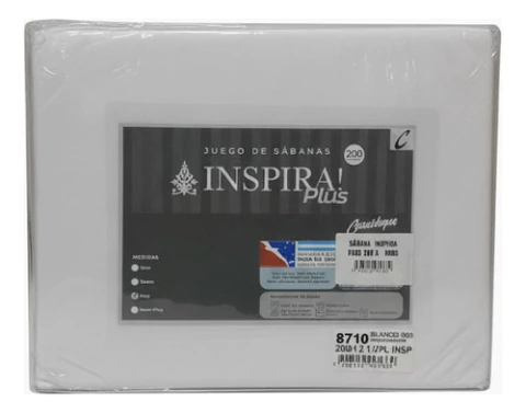 Juego De Sábanas Casablanca Inspira 200h 2 1/2pl - Blanco - Liso