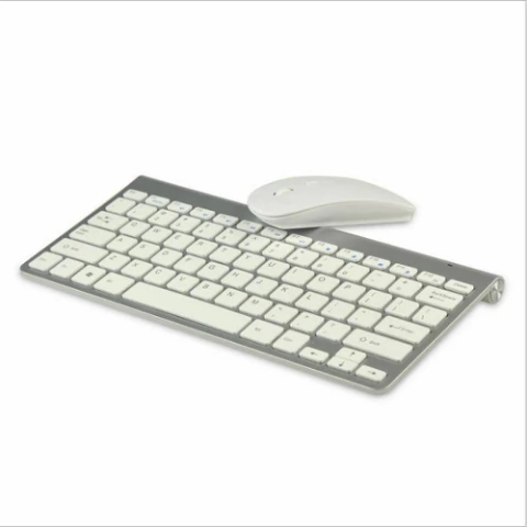 Teclado Y Mouse Con Usb Inalámbricos Color Plata 2.4 Ghz