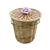 Lixeira em Vime Natural com Puxador Flor e Folhas