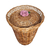 Cesto em Vime Natural Para Roupas com Puxador De Rosa - comprar online