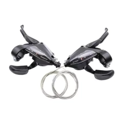 PAR DE MANIJAS SHIMANO TOURNEY EF500 3X8 INTEGRADAS ALUMINIO