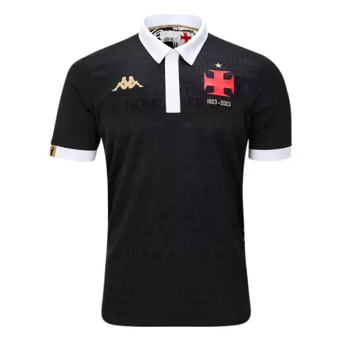 Camisa Vasco III 2023/24 Preta Torcedor Gola Polo - Kappa