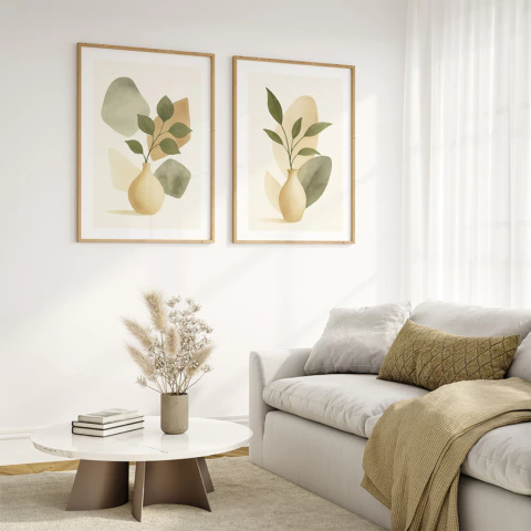 Conjunto com 2 Quadros Decorativos- Tropical Shapes