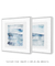 Conjunto com 2 Quadros Decorativos - Aquarela Azul Quadrada - Larmoniza