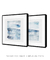 Conjunto com 2 Quadros Decorativos - Aquarela Azul Quadrada