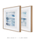 Conjunto com 2 Quadros Decorativos - Aquarela Azul Quadrada - loja online