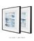 Conjunto com 2 Quadros Decorativos - Aquarela Azul Quadrada - comprar online