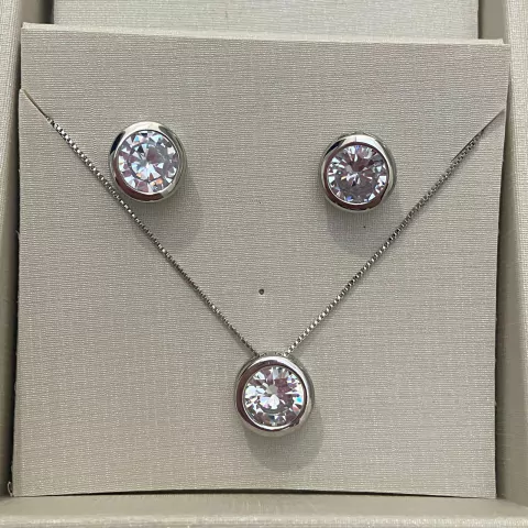 Conjunto Angel Redondo Prata com Zircônia