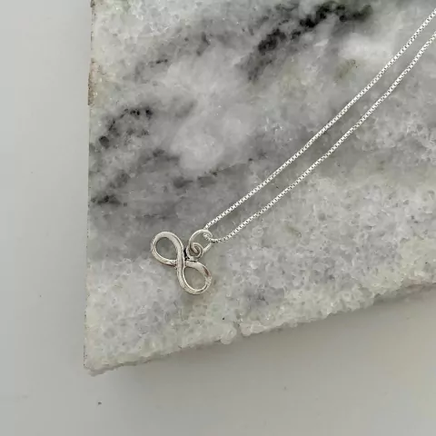 Colar Feminino Prata 925 com Pingente Infinito 45 cm