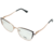 Óculos de Grau Feminino Gatinho Dourado e Preto de Metal. Modelo Charme