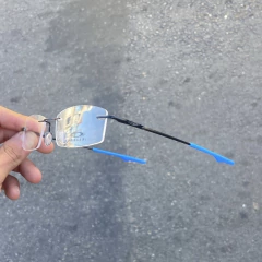 Armação Wingback Titanium Aros Flutuante Preto - Mulekinho Grifes