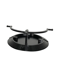 Suporte para óculos Oakley na cor preta, com estrutura circular e braços laterais ajustáveis.