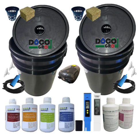 Sistema Hidropónico DWC 20 Litros Completo x 2 - Kit de Cultivo Indoor para Principiantes y Avanzados - comprar online