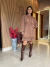 Vestido Midi em Crepe com Babados e Manga Longa na internet