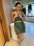 Vestido Boho Chic Curto com Babados Frontais e Amarração no Decote - loja online