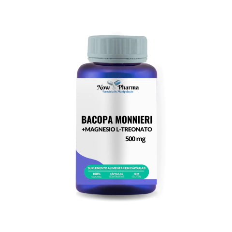 Bacopa Manniere + Magnesio L Treonato 120 Capsulas Now Pharma