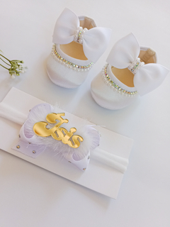 Kit Eloáh - Sapatinho e Lacinho Branco - comprar online