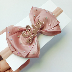 Laço luxo personalizado strass - Faixinha ou Presilha - comprar online