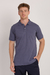 Polo texturizada azul jeans - loja online