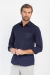 Camisa ml elástica slim tricoline com elastano azul marinho na internet