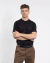Camiseta henley texturizada preto - Vitta