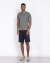 Bermuda chino de sarja em algodão azul marinho - comprar online