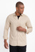 Camisa em linho com viscose bege - Vitta