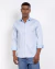 Camisa cetim algodão com elastano manga longa azul claro
