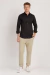 Camisa elástica slim tricoline com elastano lisa preto