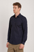 Camisa elástica slim tricoline com elastano lisa azul marinho - loja online