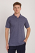 Polo texturizada azul jeans