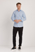 Camisa elástica slim tricoline com elastano lisa azul claro - Vitta