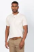 Polo piquet linho listrada caqui - comprar online