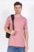 Camiseta básica em algodão rosa