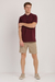Camiseta henley piquet prime marsala - Vitta