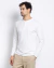 Camiseta henley canelada manga longa off white - Vitta