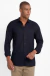 Camisa em linho com viscose azul marinho - loja online