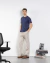 Calça chino de sarja reta areia - loja online