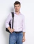 Camisa oxfordine slim manga longa rosa