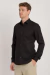Camisa elástica slim tricoline com elastano lisa preto na internet