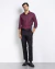 Camisa oxfordine slim manga longa bordô - Vitta