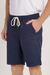 Bermuda pier casual em linho e algodão azul marinho - comprar online