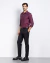 Camisa oxfordine slim manga longa bordô - comprar online