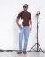 Camiseta tricot gola alta marrom - Vitta